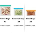 thumbnail image 2 of Minizmin 5/8/10 Pack Dishwasher Safe Reusable Ziplock Bags Silicone, Leakproof Reusable Freezer Bags, BPA Free Reusable Storage Bags for Lunch Marinate Food Travel, 2 of 7