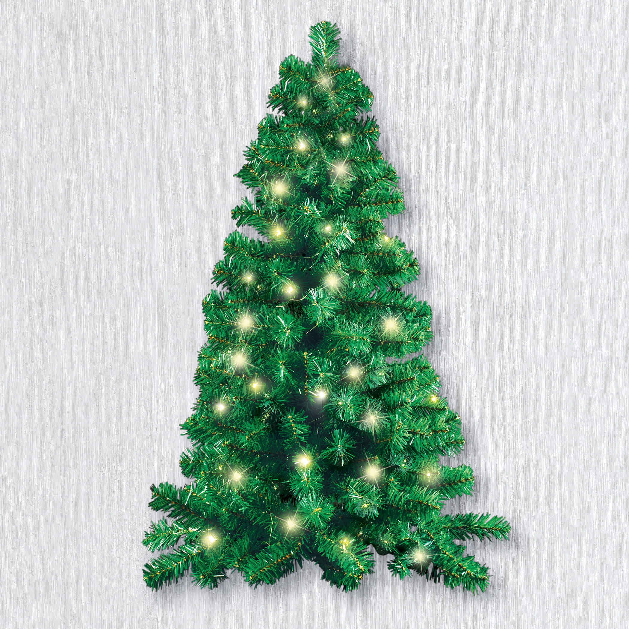 3 Foot Pre Lit LED Flat Wall Hanging Christmas Tree