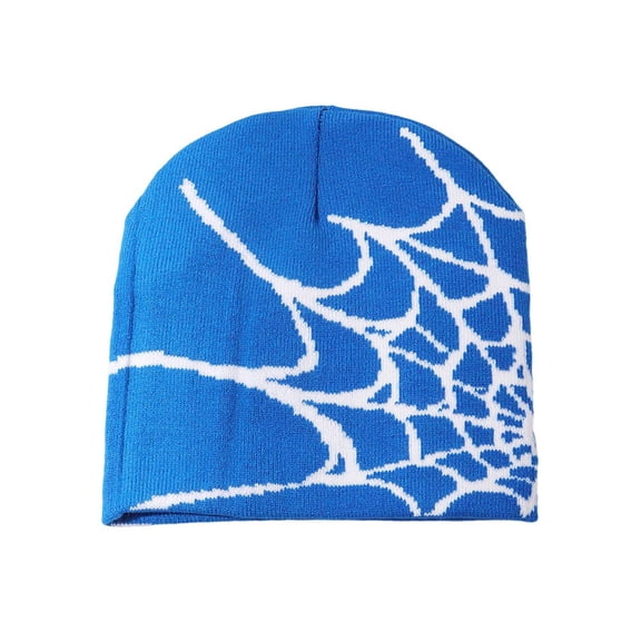 QSAWXQZ Unisex Jacquard Knit Beanie Hat Stretchy Warm Cap with Graphic for Hip Hop Streetwear and Themed Party Blue Free Size