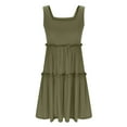 thumbnail image 6 of Summer Dresses For Women 2025 Sevevn Womens Summer Casual Square Neck Sundresses Cover up Flowy Tiered Sleeveless Mini Dress Beach Vacation Outfits, 6 of 7