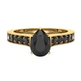 thumbnail image 4 of Black Diamond Engagement Ring for Women Pear 0.75 Carat 14K Gold (Black, AAA), 4 of 5
