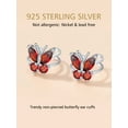 thumbnail image 6 of FindChic Women Clip-on Butterfly Earring May Synthetic Emerald Birthstone Earrings Sterling Silver Jewelry for Birthday Christmas, 6 of 10
