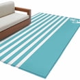 thumbnail image 2 of Rectangle Area Rugs 3 x 5 Ft, Blue Anchor Non-Slip Residential Carpet, Modern Nautical White Geometric Stripes Indoor Crawling Mats Runner Rugs for Living Room/Dining Room/Bedroom, 2 of 8