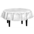 thumbnail image 6 of Exquisite 70-inch Round White Waterproof Flannel Tablecloth, 6 of 8