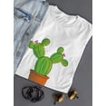thumbnail image 3 of Cute Cactus With Flowers Cartoon T-Shirt Women -Image by Shutterstock, Female Large, 3 of 4