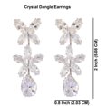 thumbnail image 2 of Efulgenz Crystal Bridal Big Dangle Earrings Cubic Zirconia CZ Austrian Stone Wedding Dangling Earrings for Women, Brides, Bridesmaid, 2 of 5