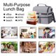 thumbnail image 5 of El bolso del bento de la capa doble engrosó el bolso portátil del aislamiento de la capa doble del bolso de la comida campestre del bolso del almuerzo, 5 of 5