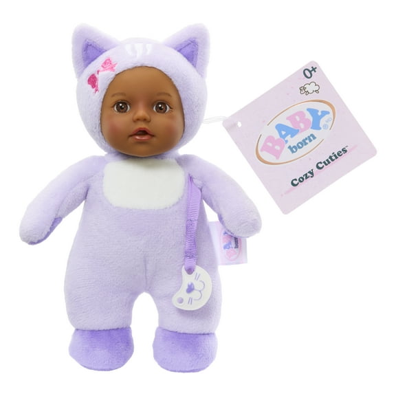 Baby Born Cozy Cuties Soft Baby Doll - Cat with Brown Eyes, Plush for Newborns Ages 0 & up