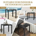thumbnail image 5 of Pellebant 16" Outdoor Side Table Set of 2, All-Weather Square Metal Patio End Table for Garden, Porch, Deck, Backyard, Black, 5 of 7
