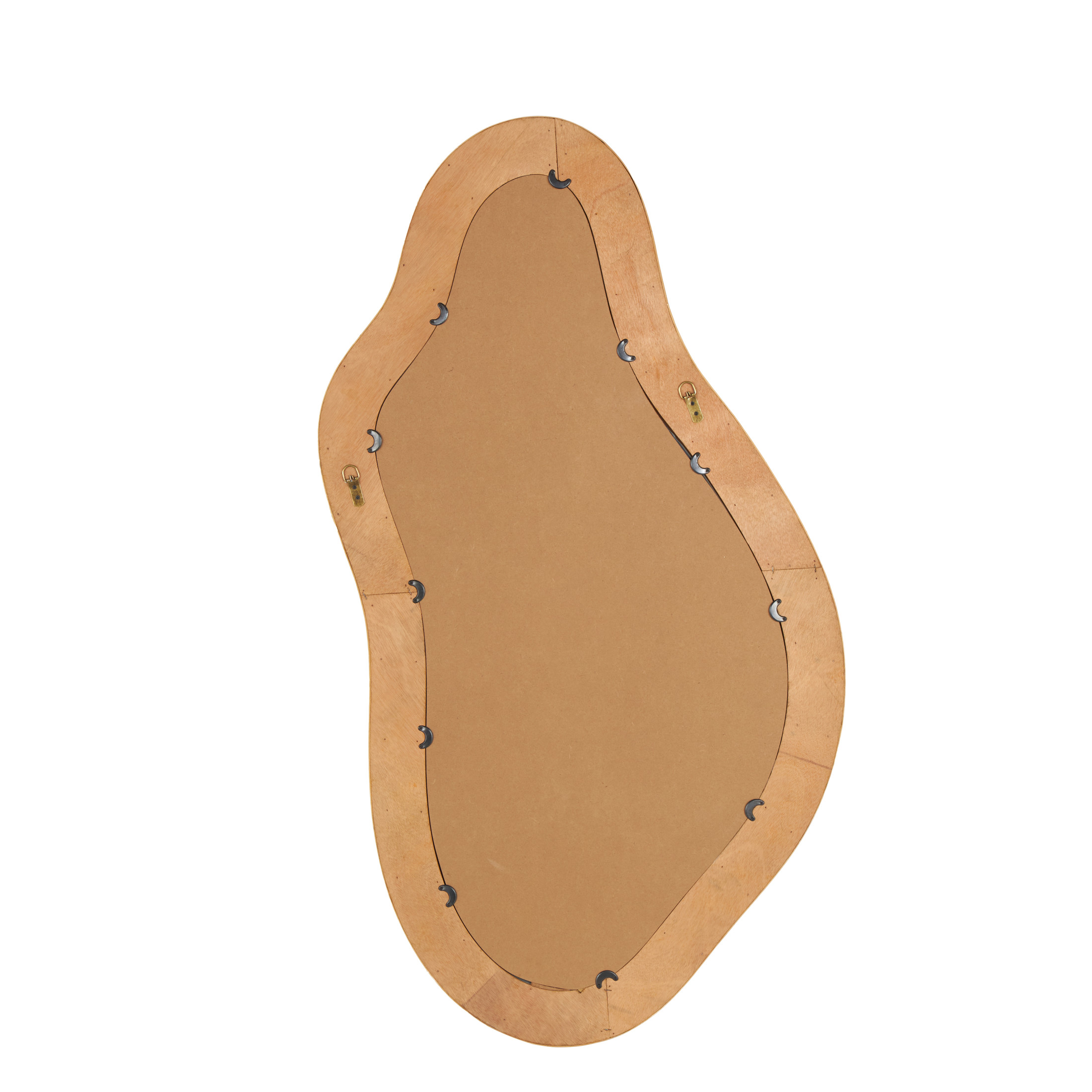 DecMode 28" x 52" Brown Handmade Woven Oval Abstract Wall Mirror