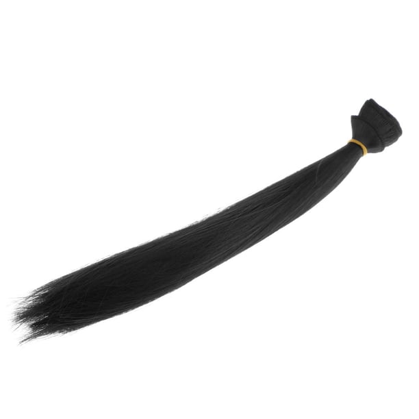 Muñeca de niña de 25 cm con cabello largo y liso, alambre de alta temperatura, accesorios para hacer tú mismo. Negro
