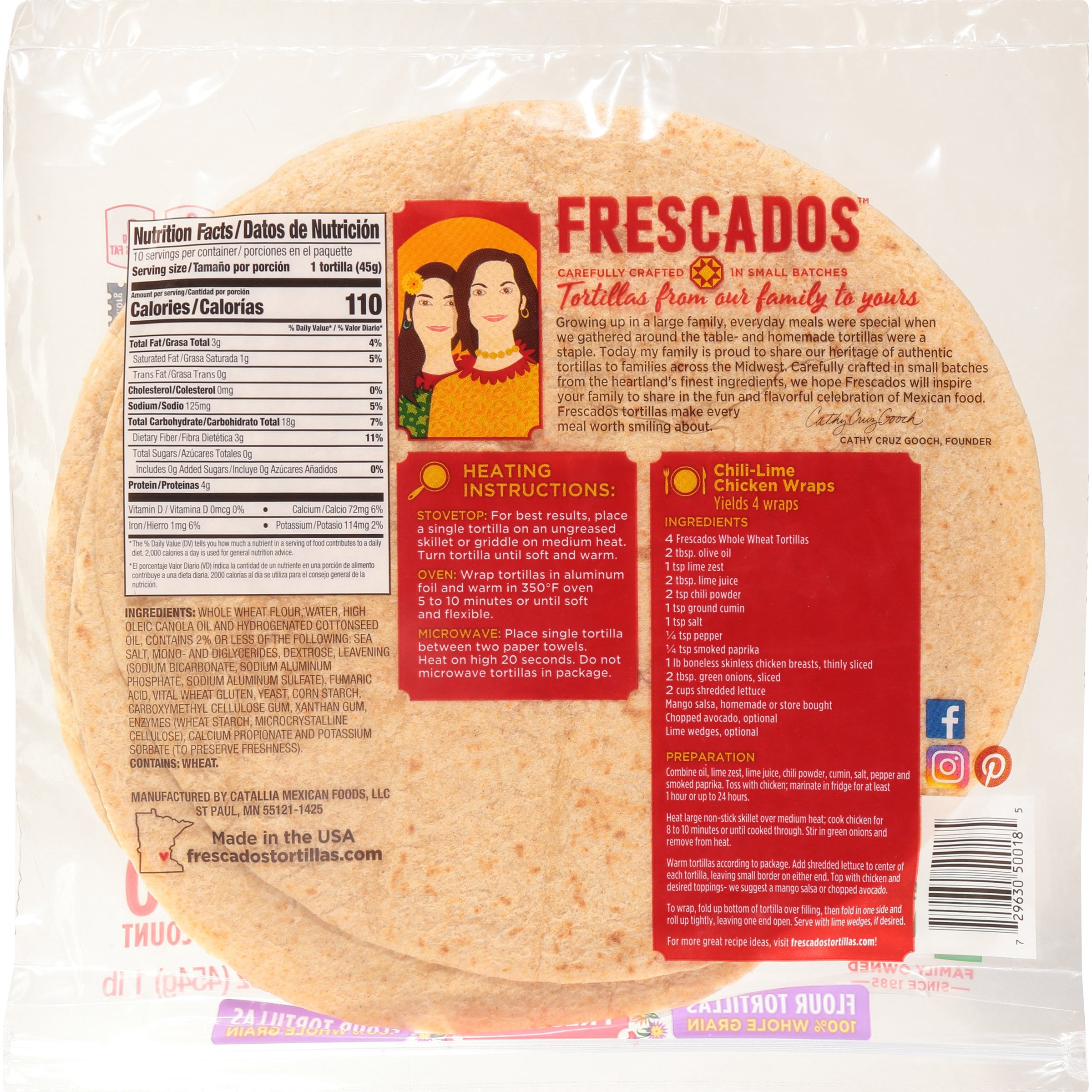 Frescados 100% Whole Grain Flour Tortillas, 8", 10 Ct.