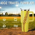thumbnail image 2 of 40oz Softball Tumbler with Handle Softball Gifts Stuff for Women Girls Men Gift for Coach Lovers Fan Stainless Steel Cup, 2 of 6