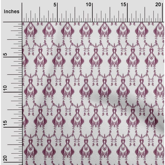 oneOone Cotton Poplin Fabric Paisley Ikat Print Fabric By The Yard 42 Inch Wide