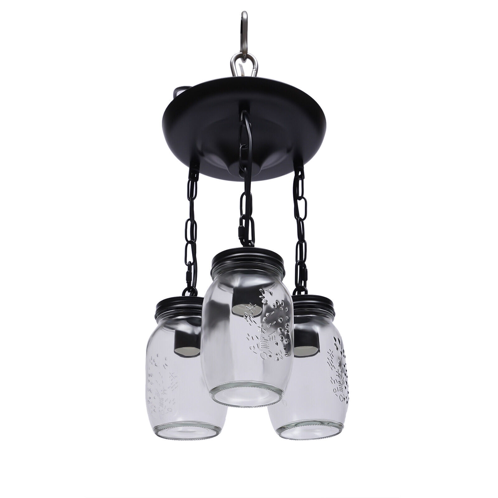 Mason Jar Kitchen Island Light, 3 Heads Pendant Light Fixture, Ceiling Chandelier for Liiving Room