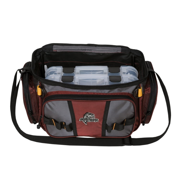 Okeechobee Fats Small Soft-Sided Fishing Tackle Bag with 2 Medium Utility  Lure Boxes, Polyester 
