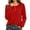 Red, variant on Horkkom Henley Shirts for Women Solid Color Button Long Sleeve Shirts Baggy Casual Fall Tops XL