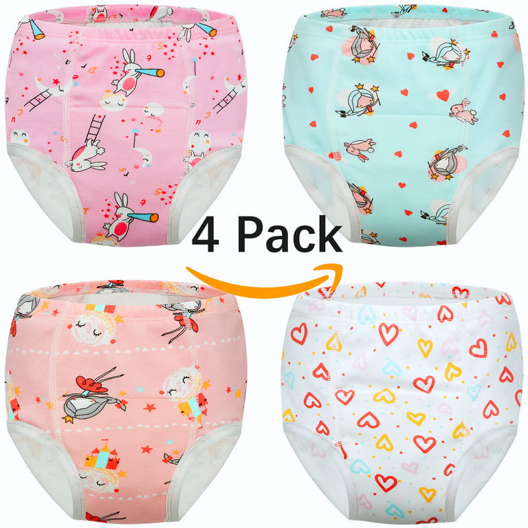 4pcs/set Baby Girls' Training Underpants 2T 3T 4T 5T Potty Training Pants  Infant Toddler Girl Training Underwear 4-5 Years Old
