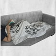 thumbnail image 5 of Silhouette Soft Flannel Fleece Blanket, Monochrome Flowers Thin Lines Shadow Simplistic Illustration Print, Cozy Plush for Indoor and Outdoor Use, 60" x 80", Charcoal Grey and White, by Ambesonne, 5 of 5