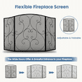 thumbnail image 5 of Gianna 51" Fireplace Screen with Hinged Doors, 3 Panel Spark Guard Cover, 30.7" H Wrought Iron Metal Safety Gate for Fireplace and Living Room, Black, 5 of 6