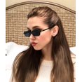 thumbnail image 2 of FEISEDY Retro Rectangular Sunglasses for Women Men 90s Small Vintage Fashion Square Sunnies B0282, 2 of 12