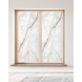 thumbnail image 2 of Window Privacy Film Marble Stained Glass Window Film Decorative Sun Block Window Cover Grey Golden Crack Minimalistic Abstract Window Clings Static Adhesive Sticker for Bathroom 23.6"x59", 2 of 7
