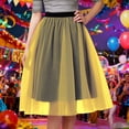 thumbnail image 2 of oqasdz Carnival Solid Color Tiered Mesh Skirt Asymmetrical Hem Party Wear with White Elegant Flowy Design for Festive Celebrations Events, 2 of 6