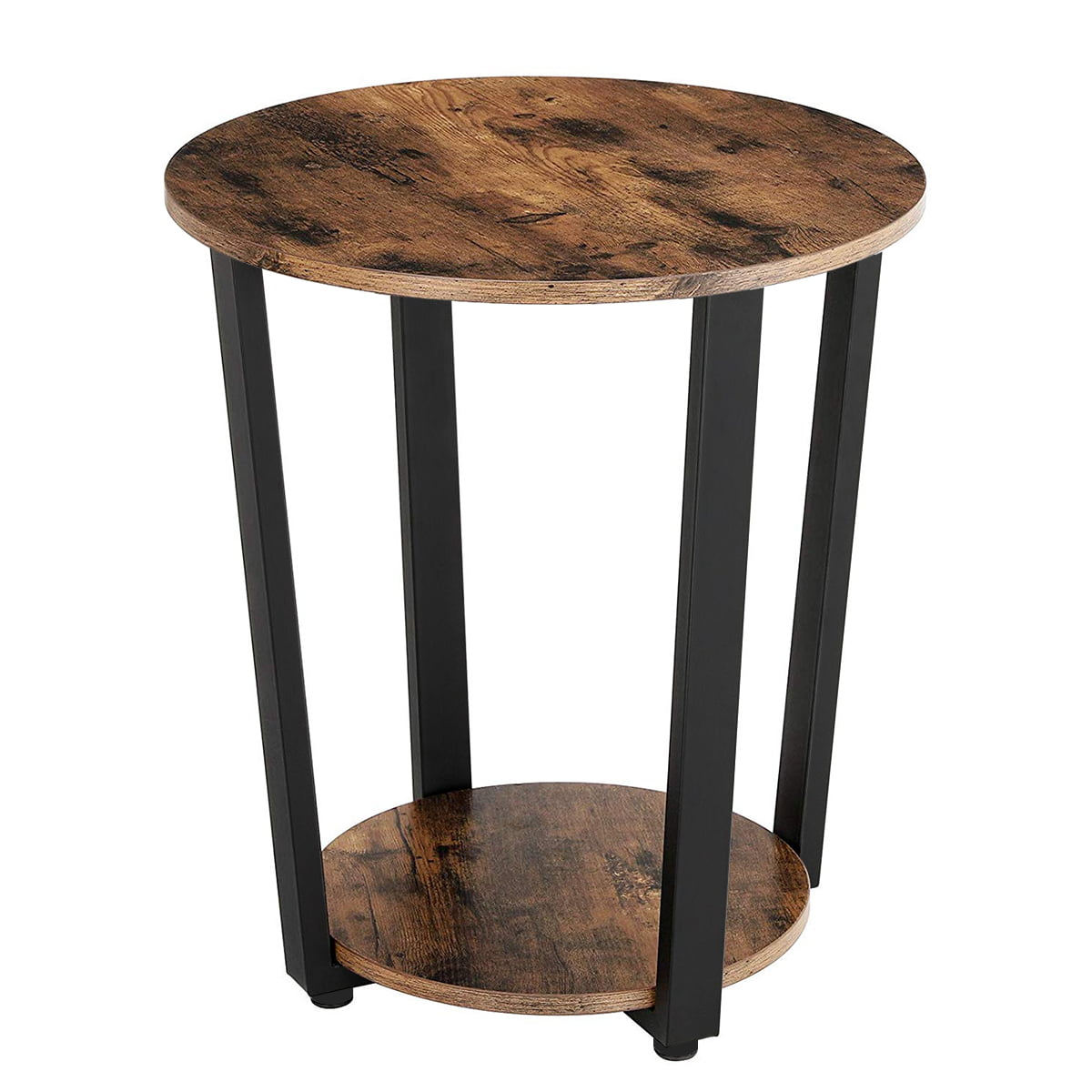 Novashion End Table Sofa Side Table, 2-Tier Industrial Round Coffee