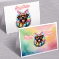 thumbnail image 3 of Happy Easter Brussels Griffon with Bunny Ear Headband and Flowers 7x5in Folded Greeting Card Griff Dog Lover Single Note Card with Envelope - 13001, 3 of 5