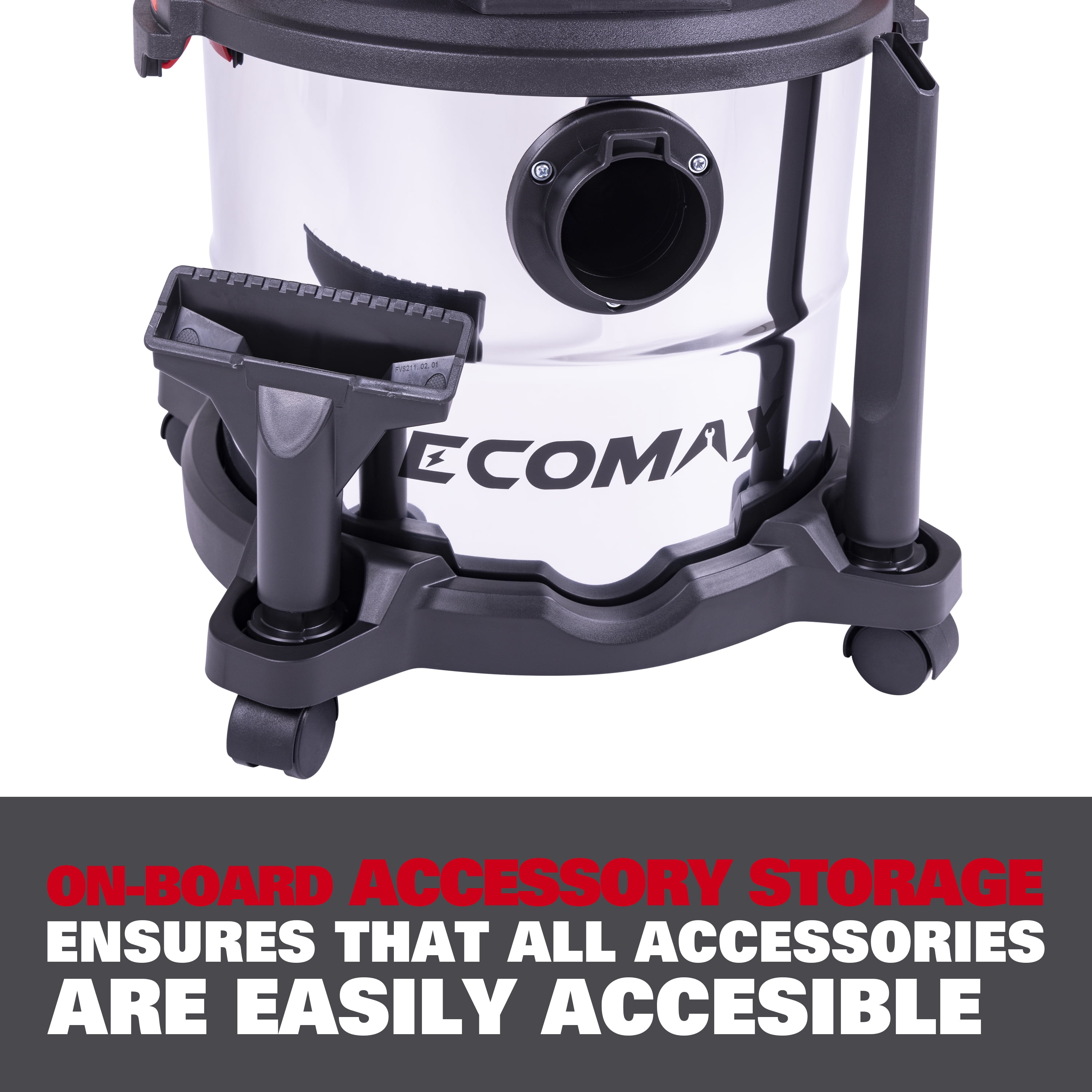 Ecomax 5 Gallon 4 HP Stainless Steel Wet/Dry Vacuum