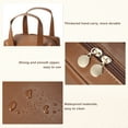 thumbnail image 3 of Unique Bargains Portable Makeup Bag Large Capacity Travel Makeup Pouch with Handle Brown, 3 of 7