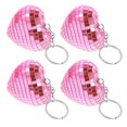 thumbnail image 5 of Jiibva 4 Pcs Heart Shaped Mirror Keychain Reflector Ball Keychain Pendant Disco Keychain Christmas Disco Ball Charm Heart Keychain, 5 of 7
