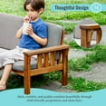 thumbnail image 4 of Martha Stewart Kids Outdoor Sofa Chair: Acacia Wood Outdoor Couch for Kids w/ Cushions, 10" Seat Height | Montessori Furniture for Backyard & Patio, 4 of 8
