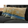 thumbnail image 2 of Ambesonne Tropical Throw Pillow Cover 4 Pack, Sandy Exotic Beach, 24", Navy Cream, 2 of 6