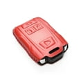 thumbnail image 3 of Vitodeco Genuine Leather Key Fob Case Cover Compatible for 2019-2021 GMC Sierra, Canyon, Chevy Silverado 1500, Tahoe, Colorado, Suburban (4-Button, Red), 3 of 5