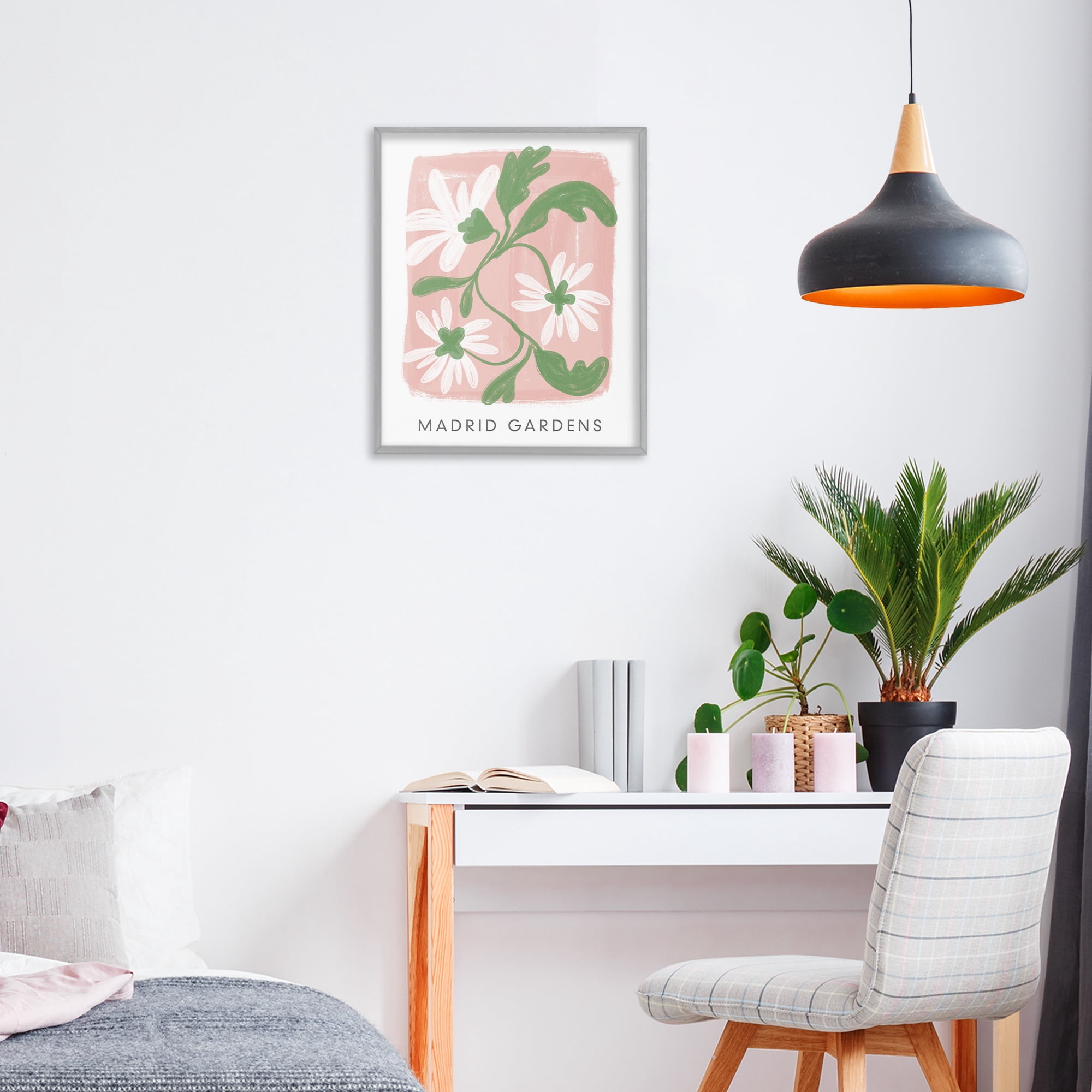Stupell Industries Madrid Gardens Pastel Blooms Gray Framed Giclee Art, design by Lucille Price
