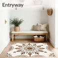 thumbnail image 3 of ODIKA 3'x5' Machine Washable Non-Slip Area Rug, Boho Sunburst with Delicate Petal and Subtle Fading High Traffic Rug, Brown, 466280, 3 of 5