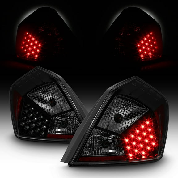 Black Housing Smoke Lens For 2007-2012 Altima Sedan LED Tail Lights Brake Lamps