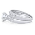 thumbnail image 4 of AFFY 1.75 Carat Round Moissanite Diamond Wedding Bridal Ring Set 14K White Gold over Silver-10, 4 of 8