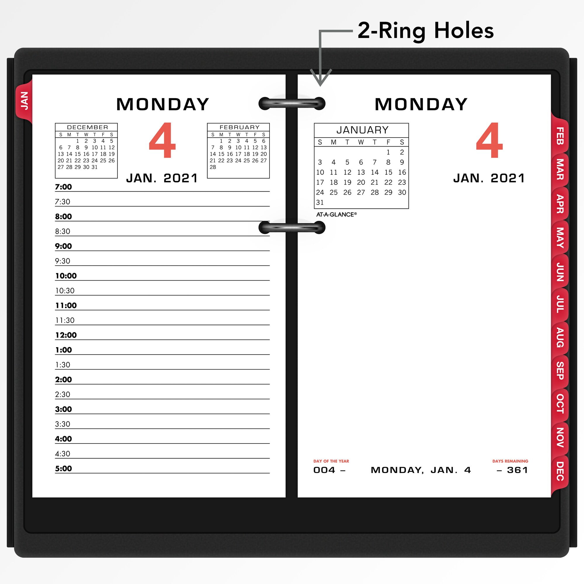 AT-A-GLANCE Daily Desk Calendar Refill, 3 1/2" x 6", January 2021 to December 2021 - E0175021