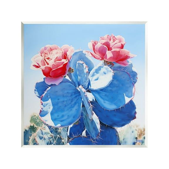 Stupell Industries Twin Cactus Blossoms Botanical & Floral Painting Unframed Art Print Wall Art, 12 x 12
