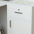 thumbnail image 7 of KULAGAGA L-Shaped Executive Office Desk with Lateral File Cabinet, Reception Computer Desk Reception Center Desk Bar Table Cash Register Counter ,White, 7 of 7