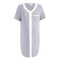 thumbnail image 3 of Womens Maternity Nursing Nightgown Short Sleeve V-Neck Breastfeeding Sleep Dress Labor/Delivery Hospital Gown, 3 of 8