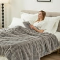thumbnail image 4 of Fluffy King Size Throw Blankets for Bed,Lightweight Cozy Soft Grey Faux Fur Throw Blankets for Sofa Bedroom Living Room,108x90 Inches, 4 of 16