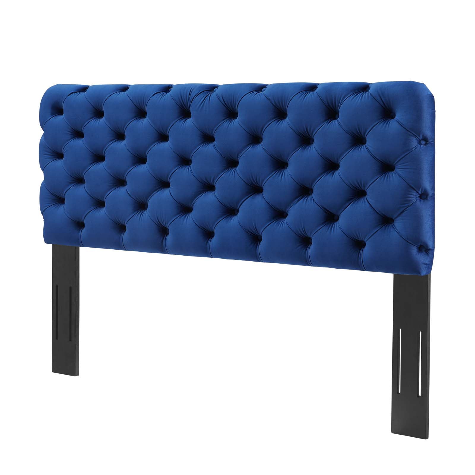 Tufted Headboard, King Size, Velvet, Blue Navy, Modern Contemporary