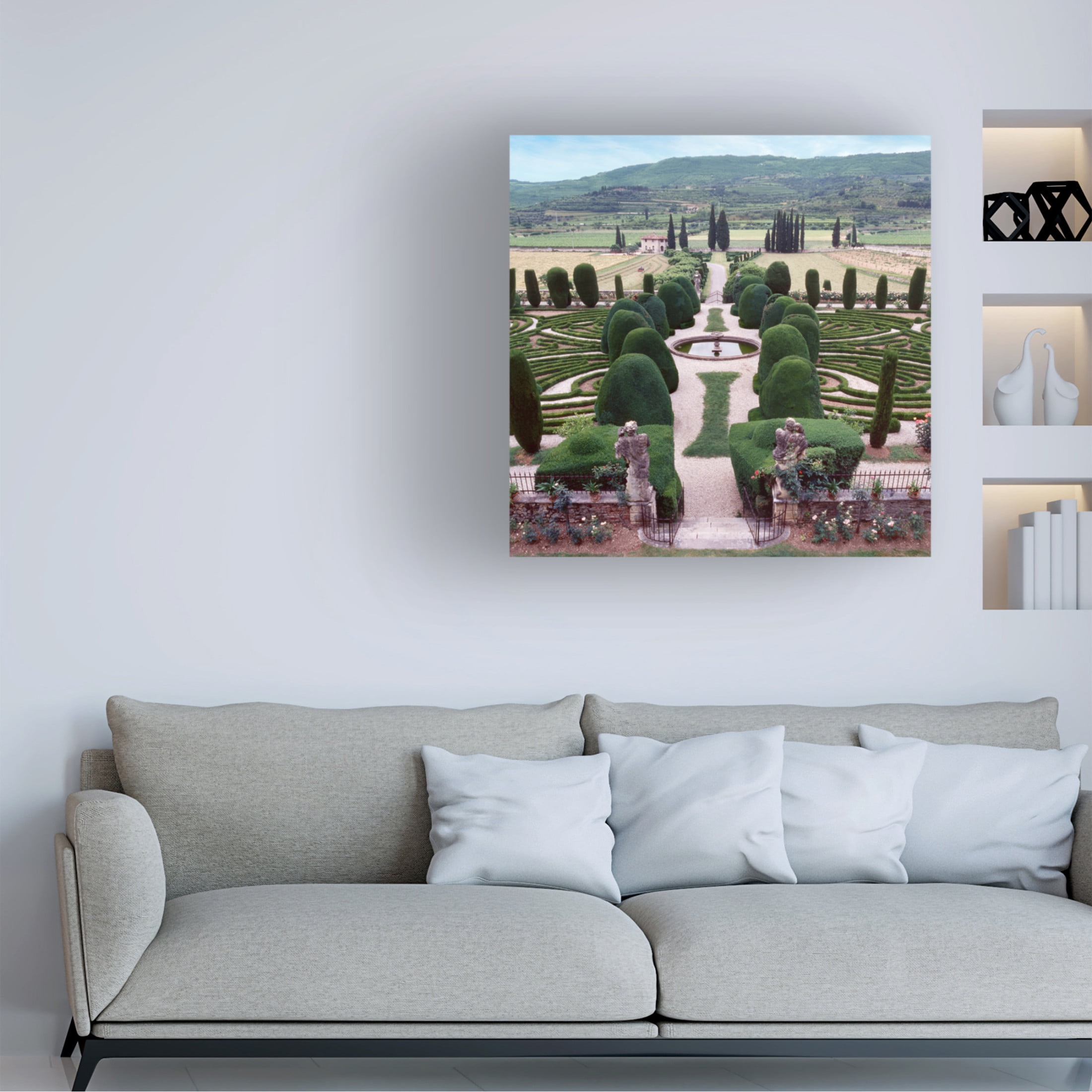 Canvas Wall Art - Alan Blaustein 'Italia Gardens No. 12' Wall Art for Living Room, Bedroom, or Office Décor by Trademark Fine Art - 35 x 35 Inches