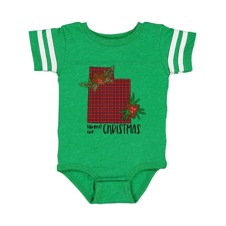 

Inktastic Home for Christmas Utah in Plaid with Holly Gift Baby Boy or Baby Girl Bodysuit