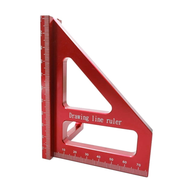 Regla de ángulo cuadrado, regla triangular de inglete de aleación de aluminio , herramienta de de indicador de de precisió rojo shamjiam Regla de ángulo cuadrado