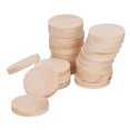 thumbnail image 3 of Pièces de Bois Rondes, 50 Pcs Pièces de Bois Rondes Copeaux de Bois Ronds Tranches de Bois Naturel Qualité de Confiance, 3 of 14