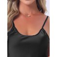 thumbnail image 5 of DARING DIVA 2-Piece Women's Satin V Neck Soft Spaghetti Strap Sleepwear S Black Green, 5 of 7